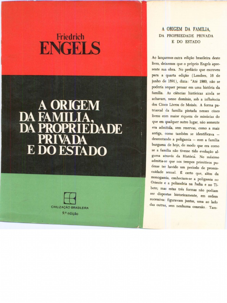 A Origem Da Familia, Da Propriedade Privada e Do Estado Friedrich Engels