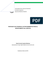 Propuesta de Manual de Procedimientos Para Dpto de Logistica