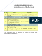 Ug Admission 2021 Schedule - Revised