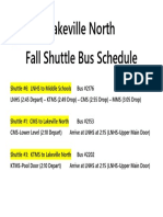 Lakeville North Fall Shuttle Bus Schedule