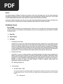 Proposed Lifestyle Shopping Mall Architectural Design 5 Major Plate No.1 Rationale