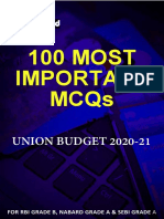 100 MCQS Union Budget 2020 21
