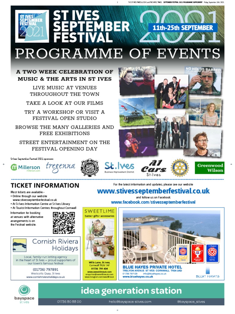 ST Ives September Festival Programme 2021 | PDF | Art