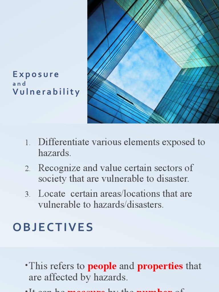 Exposure and Vulnerability | PDF | Vulnerability | Hazards