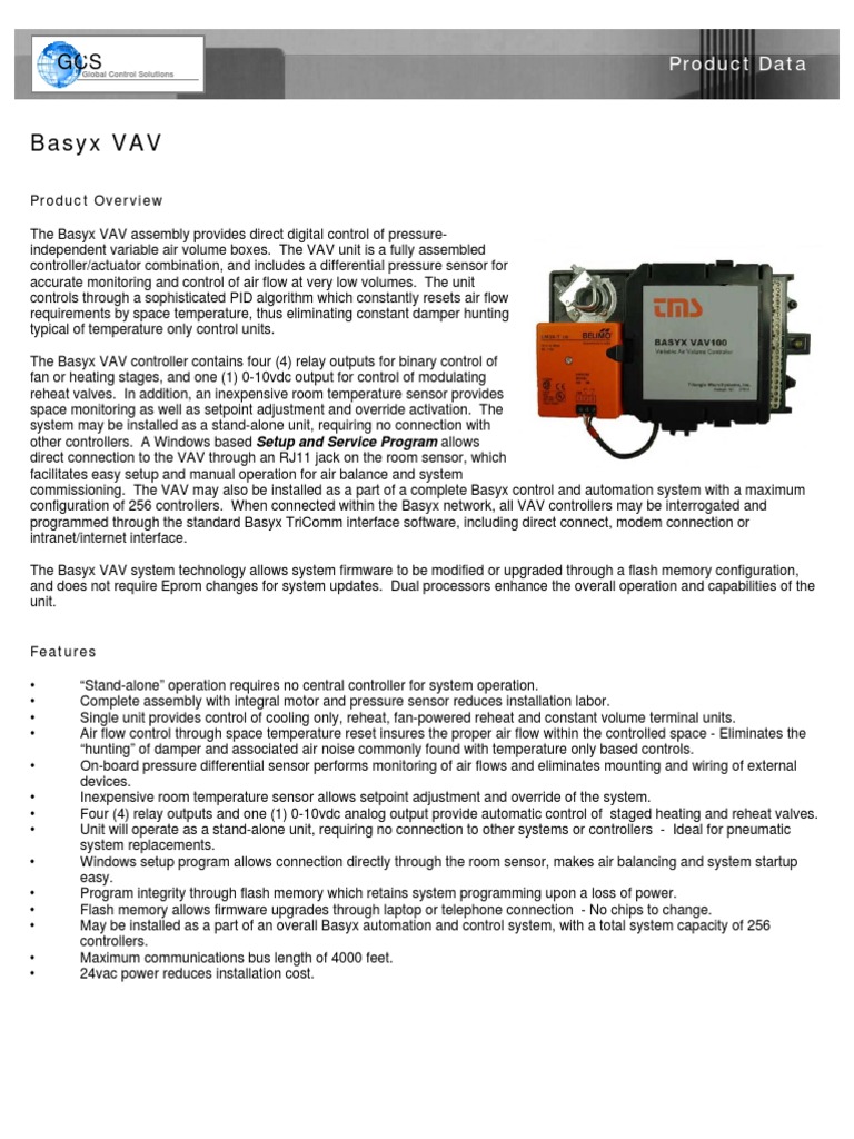Basyx VAV Controller Overview | PDF | Automation | Electrical Engineering