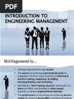 Introduction To Engineering Management