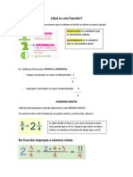 Qué Es Una Fracción Resumen 5 Basico