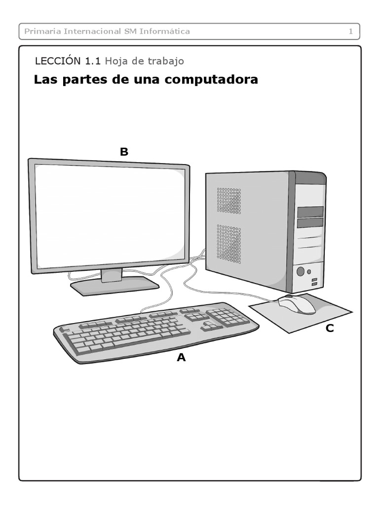Hoja de Trabajo: Partes de la Computadora | PDF