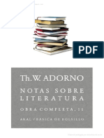 210920831 86345680 Theodor W Adorno Notas Sobre Literatura PDF