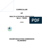 Curriculum OF: Health & Physical Education Bs (4 - Year)