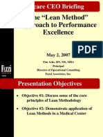 Healthcare CEO Briefing: The "Lean Method" Approach To Performance Excellence