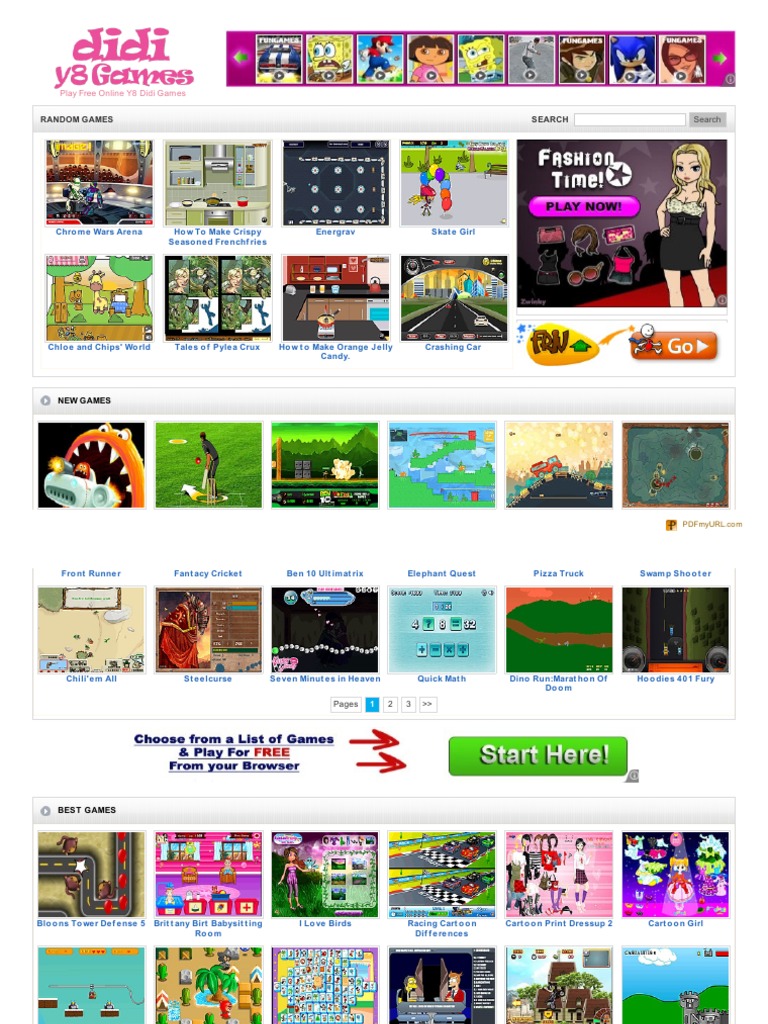 Y8, Y8 Games, Didi Games at PDF Leisure