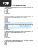 Train Length and Speed Calculations | PDF | Speed | Rail Transport