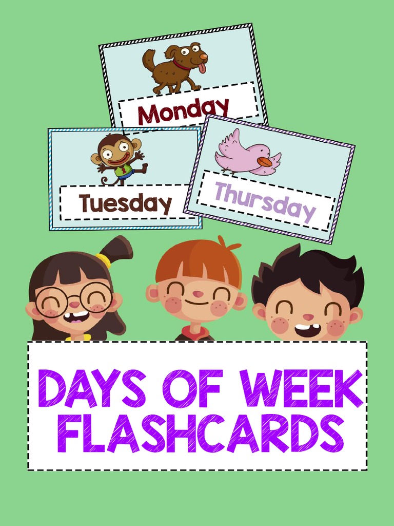 Days of the Week Flashcards PDF | PDF
