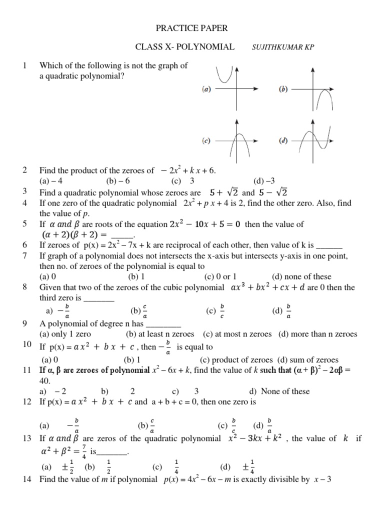 Polynomials 1 Pdf Polynomial Factorization