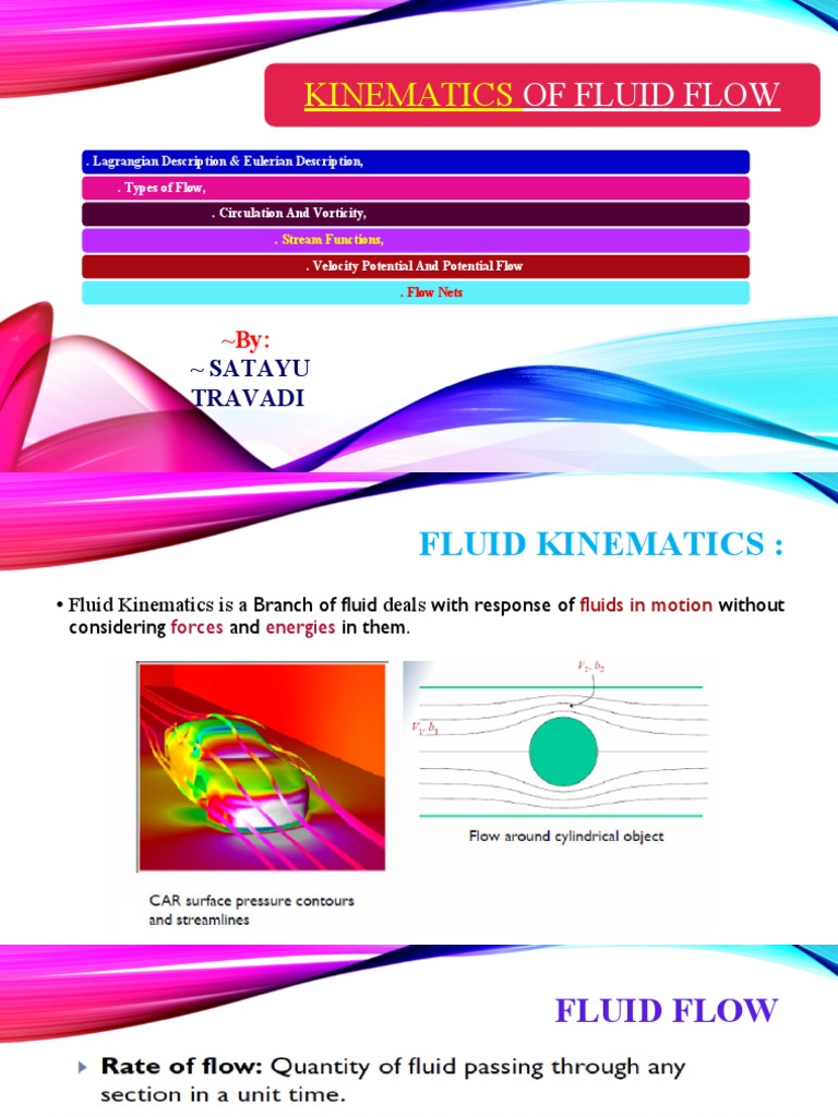 Kinematics: of Fluid Flow | PDF | Acceleration | Fluid Dynamics