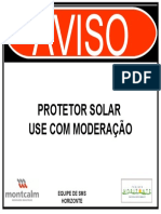 Plcas de Protetor Solar