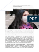 Senadora Oporto Presenta Un Recurso de Inconstitucionalidad Contra El Decreto 4232 Referido Al Uso de Transgénicos