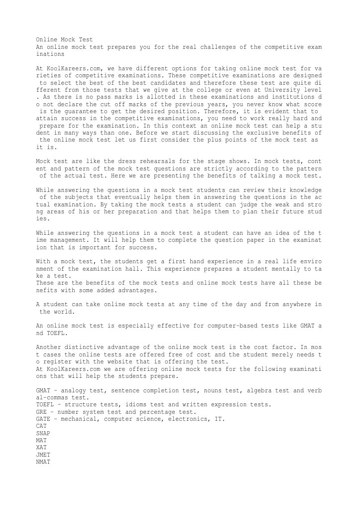 Benefits Of Onl9 Mk Test Data Collection Test Assessment