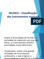 MÚSICA – Classificação de instrumentos musicais