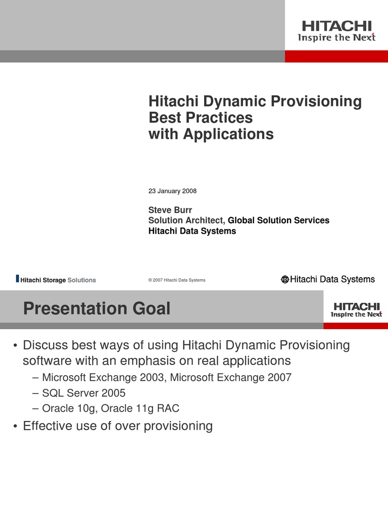 Hitachi Dynamic Provisioning Best Practices Webtech | PDF | File System ...