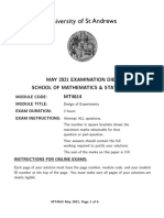 May 2021 Examination Diet School of Mathematics & Statistics MT4614
