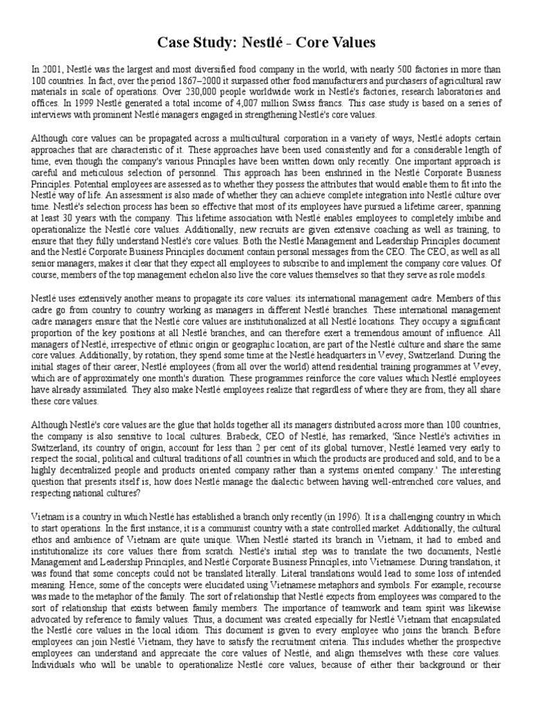 Examples of living company values image