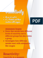 Unit: Reactivity: P No 80 An 81 6.1 - Metals An Their Reaction Wit Oxygen