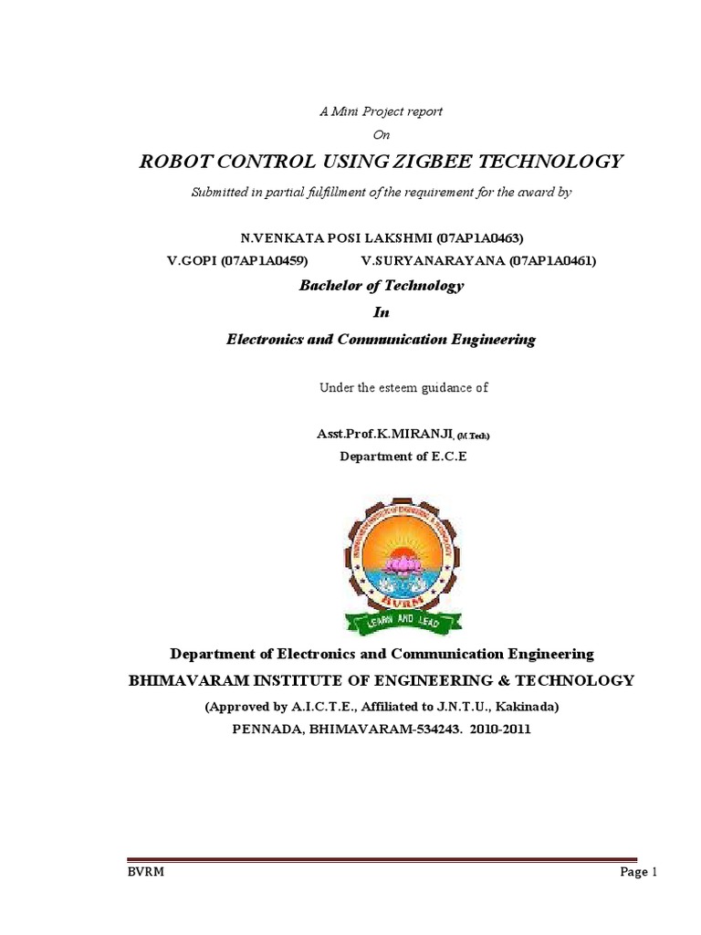 A Mini Project Report | PDF | Duplex (Telecommunications) | Microcontroller