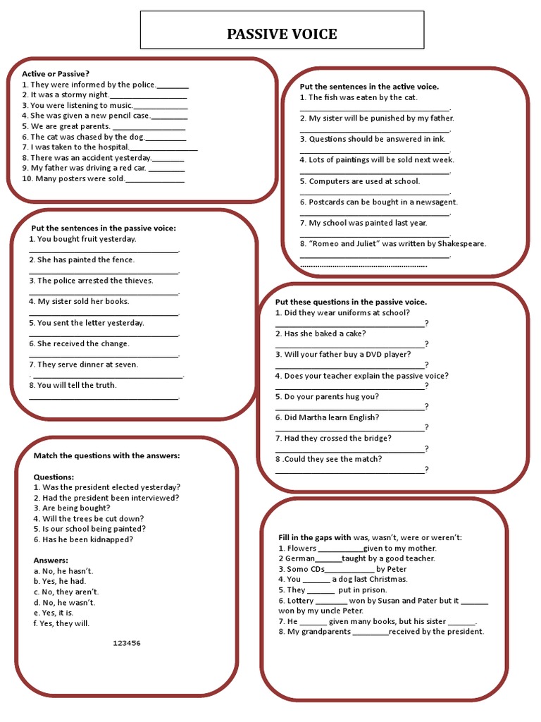 Exercise Passive | PDF | Language Arts & Discipline
