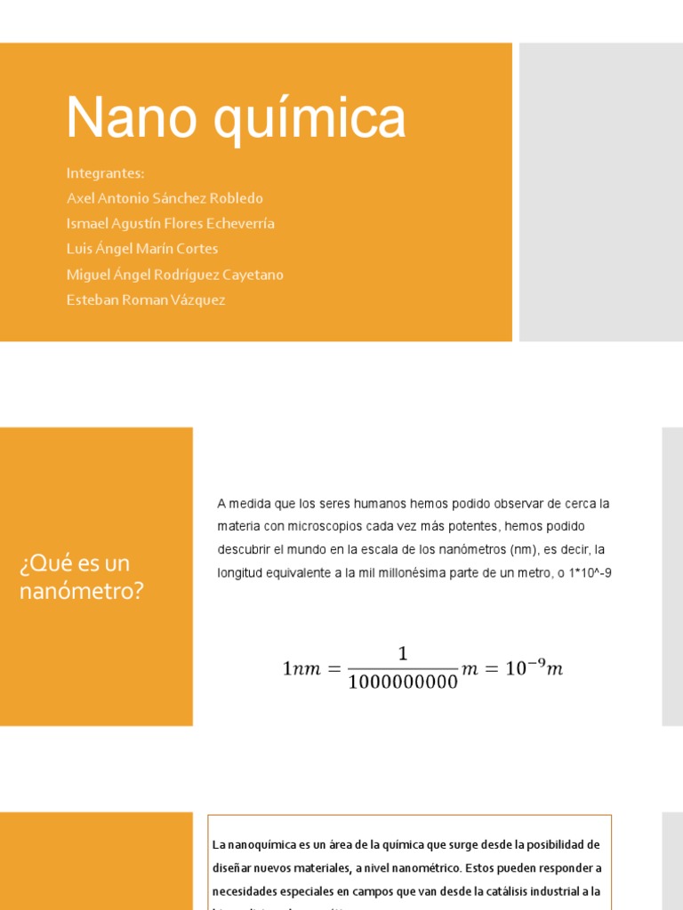 Nano Química | PDF | Nanotecnología | Ciencia de los Materiales