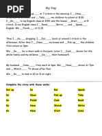 Daily Routine in Present Simple and Past Simple Grammar Drills Reading Comprehension Exercises TBL - 54894