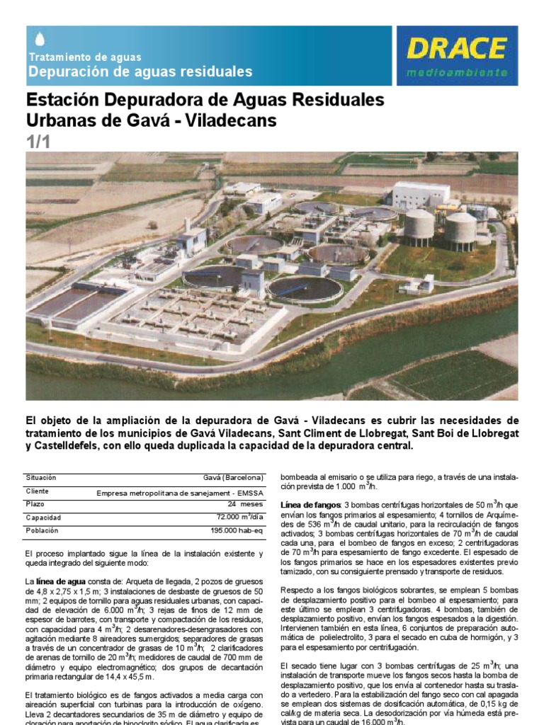 EDAR Gava | PDF | Tratamiento de aguas residuales | La contaminación ...