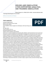 Advanced Modeling and Simulation Technologies For Supporting Analysis, Acquisition, and Training Simulation Applications