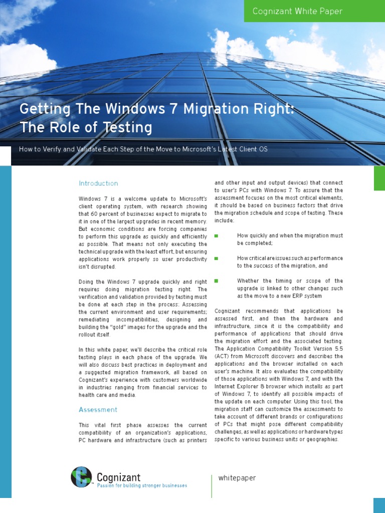 Windows 7 Migration Testing | PDF