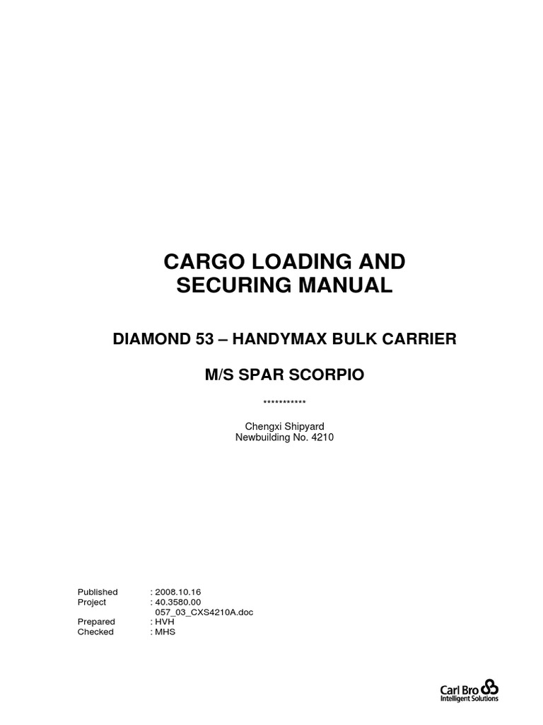 Cargo Securing Manual PDF Ships Shipping
