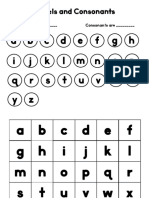 Vowels and Consonants Worksheets