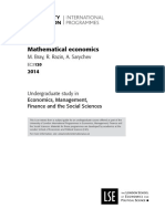 Mathematical Economics - University of London