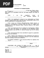 AFFIDAVIT OF UNDERTAKING FOR AN EMISSION TESTING CENTER (For Scribd)