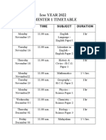 Board Exam Timetable