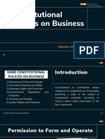 Constitutional Policies On Business: - Miranda, Patricia Joy G