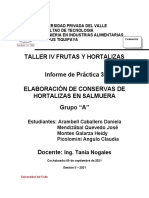 Práctica 3 Elaboración de Hortalizas en Conserva