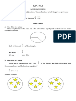 Math 2: Rational Numbers Rational Numbers Are Also Called Fractions. We Use Fractions To Tell The Part We Get From A