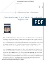 Determine Primary Side of Transformer in Solar PV Applications