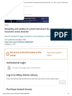 Reliability and Validity of A Brief Instrument For Assessing Post-Traumatic Stress Disorder