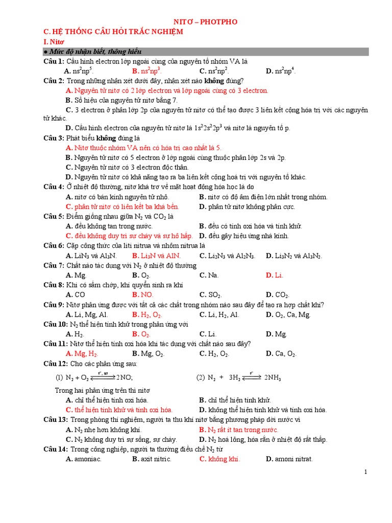 Nito Photpho Ly Thuyet Co Dap An Pdf