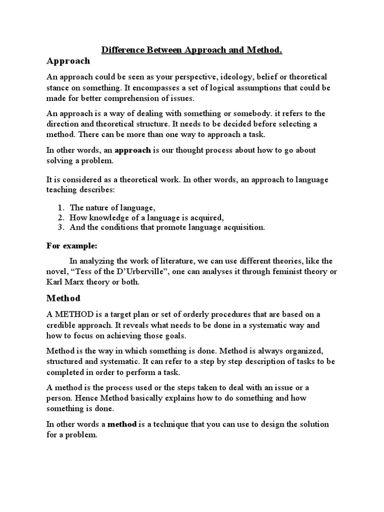 Difference between approach and method pdf