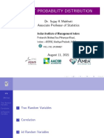 Joint Probability Distribution: Dr. Sujay K Mukhoti Associate Professor of Statistics