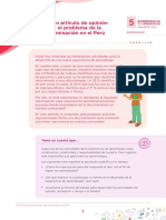 Leo Un Artículo de Opinión Sobre El Problema de La Discriminación en El Perú