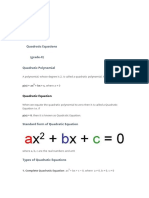 Ch-4 Quadratic Equations (Grade-X) Quadratic Polynomial